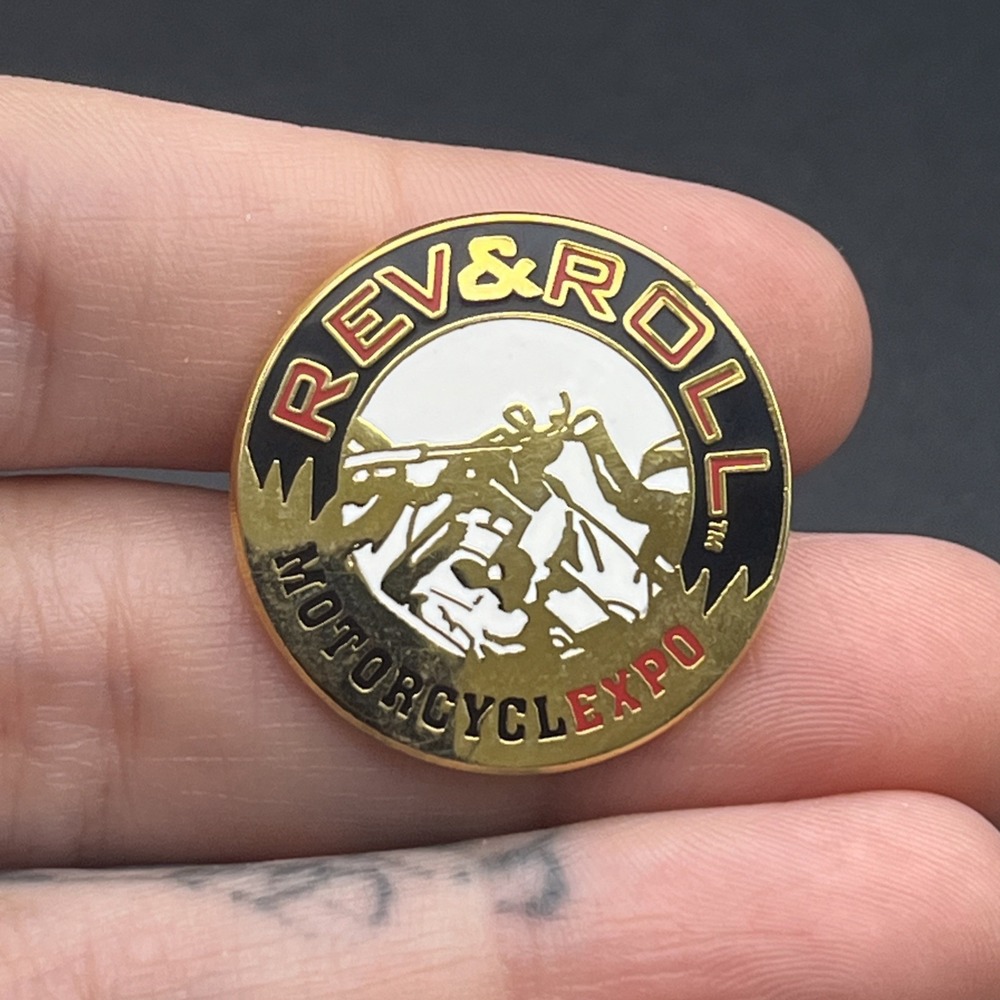 Rev & Roll Motorcycle Expo Lapel Hat Pin